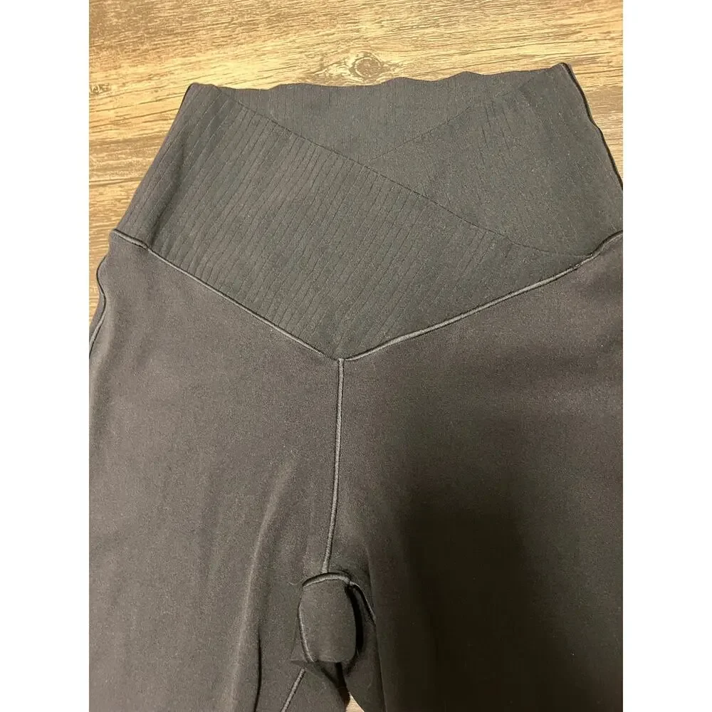 Aerie Offline Real Me Crossover Flare Leggings Black Yoga Pants S Lounge Gym - Picture 5 of 11